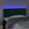 vidaXL Čelo postele s LED tmavozelené 80x5x78/88 cm zamat