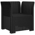 vidaXL Jednopohovka s vankúšmi vzhľad ratan PP Antracitová