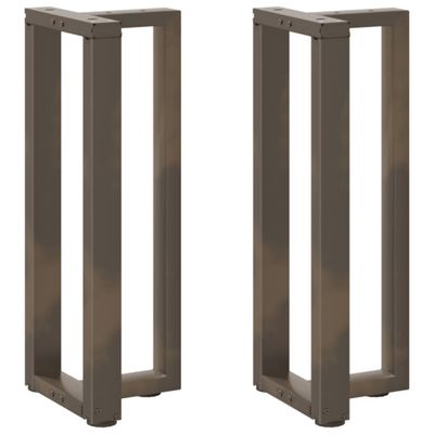 vidaXL Nohy konzolového stola v tvare T, 2 ks, čierne, 38x25x(72-73) cm, oceľ