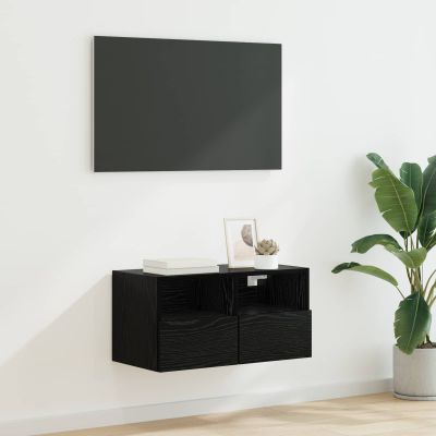 vidaXL TV nástenná skriňa Čierny dub 60 x 30 x 30 cm Kompozitné drevo