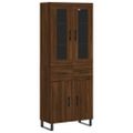 vidaXL Vysoká skrinka hnedý dub 69,5x34x180 cm spracované drevo