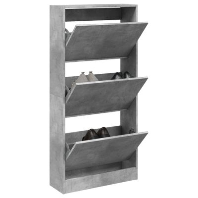 vidaXL Botník betónovo sivý 60x21x125,5 cm kompozitné drevo