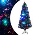 vidaXL Osvetlený vianočný stromček so stojanom a LED 210 cm, optické vlákno