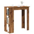 vidaXL barový stôl s policou Staré drevo 102x50x103,5 cm