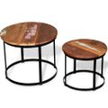 vidaXL Konferenčné stolíky 2 ks, recyklovaný masív, okrúhle 40cm/50cm