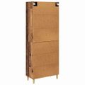 vidaXL Highboard Staré drevo 69,5 x 34 x 180 cm Kompozitné drevo