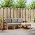 vidaXL Záhradná súprava gaučov 4 ks Prírodná a svetlosivá