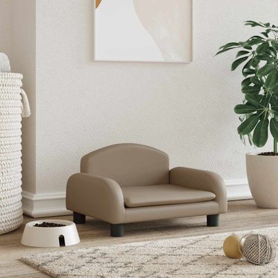 vidaXL Pelech pre psa kapučínový 50x40x30 cm umelá koža
