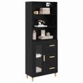 vidaXL Highboard Čierny dub 69,5 x 32,5 x 180 cm Kompozitné drevo