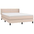 vidaXL Boxspring posteľ s matracom kapučínová 140x190 cm umelá koža