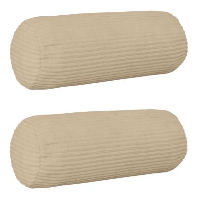 vidaXL Poťah na podložku 2 pcs HEERLEN Sivohnedá Ø 15 x 40 cm manšestr
