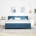 vidaXL Posteľ s pružinovým rámom Tmavomodrá 200 x 180 cm Zamat