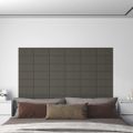 vidaXL Nástenné panely 12 ks tmavosivé 30x15 cm zamat 0,54 m²