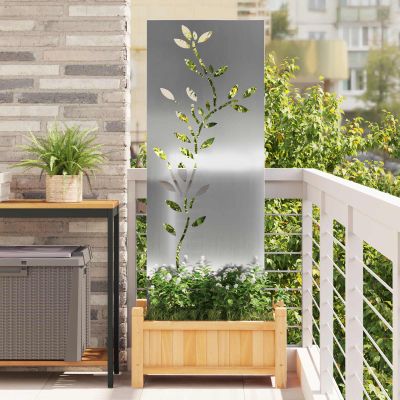vidaXL Záhradná clona na súkromie Kvetinový Strieborná 50 x 140 cm
