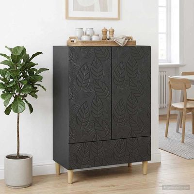vidaXL Servírovacia skriňa Čierna 66 x 34,5 x 95 cm Kompozitné drevo