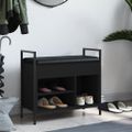 vidaXL Lavička na topánky čierna 65,5x32x57,5 cm kompozitné drevo
