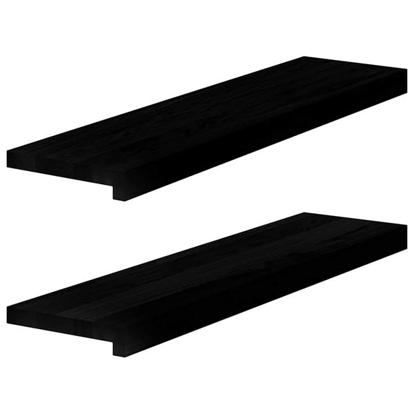 vidaXL Okenný parapet 2 ks hnedočierná 80x20x2 cm dubový masív
