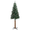 vidaXL Úzky vianočný stromček s 300 LED-i so stojanom Zelená 210 cm