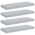 vidaXL Plávajúce nástenné police 4 ks, betónovosivé 60x23,5x3,8 cm MDF