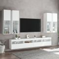 vidaXL 7-dielna súprava TV nástenných skriniek s LED svetlami biela