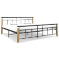 vidaXL Posteľný rám, kov a dubový masív 200x200 cm
