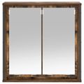 vidaXL Kúpeľňová skrinka so zrkadlom dymový dub 60x21x60 cm