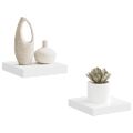 vidaXL Plávajúce nástenné police 2 ks, biele 23x23,5x3,8 cm, MDF