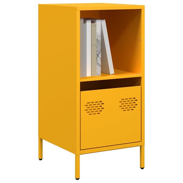 vidaXL Komoda horčicovožltá 35x39x73,5 cm oceľ valcovaná za studena