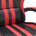vidaXL Otočná herná stolička s podnožkou čierna a červená umelá koža