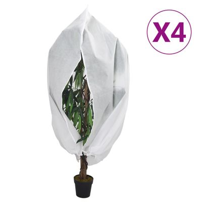 vidaXL Flísové kryty na rastliny so zipsom 4 ks 70 g/m² 1x1,55 m