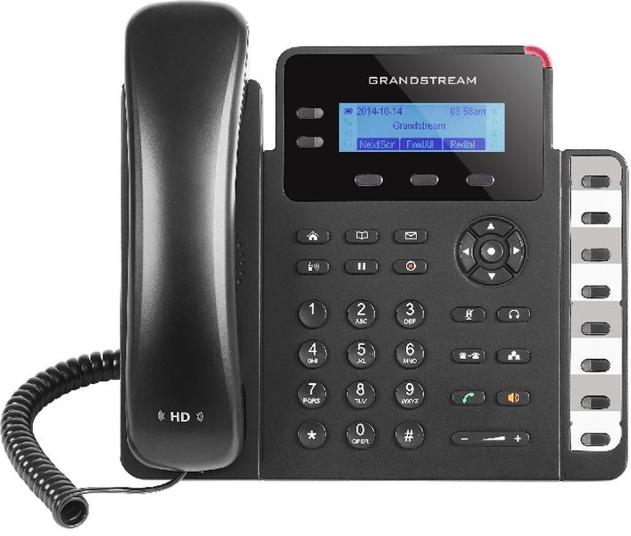 Grandstream GXP1628, 2,95'' LCD podsv. disp., 2 SIP účty, 3prog. tlačidlá, 8 BLF, dual Gbit port, PoE