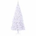 vidaXL Umelý vianočný stromček s 300 LED-i Biela 240 cm PVC a oceľ