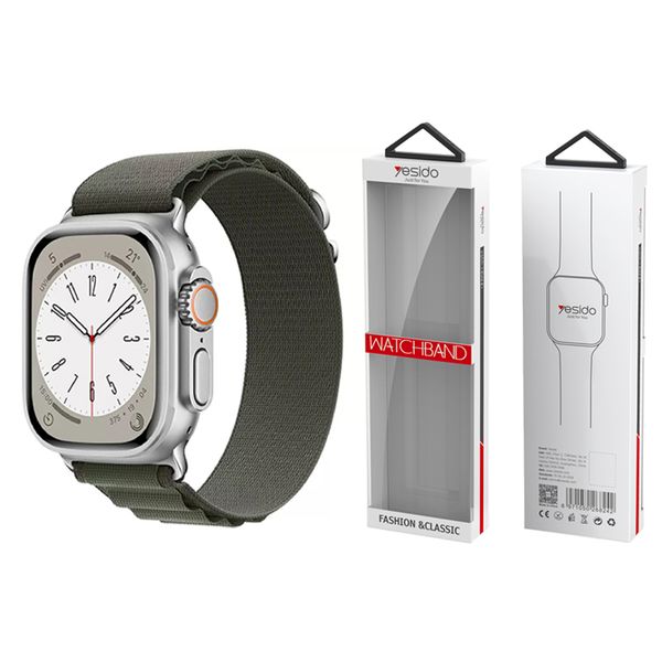 YESIDO WB24 SPORT STRAP LOOP for APPLE WATCH 38/40/41 GREY