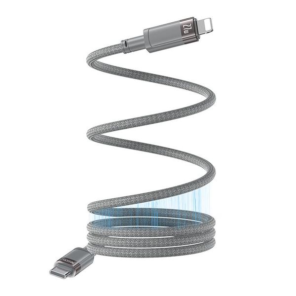 Magnetický kábel yesido CA172L 27W type-c/lightning 1M 3A sivý