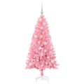 vidaXL Vianočný stromček Ružová 120 cm PVC