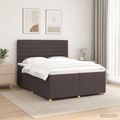 vidaXL Posteľ boxspring s matracom Tmavohnedá 200 x 200 cm Látka