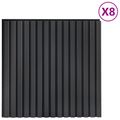 vidaXL Nástenné panely 8 ks 60,5 x 60 cm Antracitová