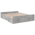 vidaXL Posteľný rám so zásuvkami betónovosivý 150x200cm kompozit.drevo