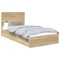 vidaXL Úložná posteľ Sonoma dub 100 x 200 cm Kompozitné drevo