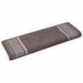 vidaXL Samolepiace schodové rohože 15 ks 65 x 21 x 4 cm Non-Slip Hnedá