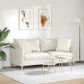vidaXL Vankúše na pohovku 2 pcs Krémová 45 x 45 cm Kordúrová tkanina