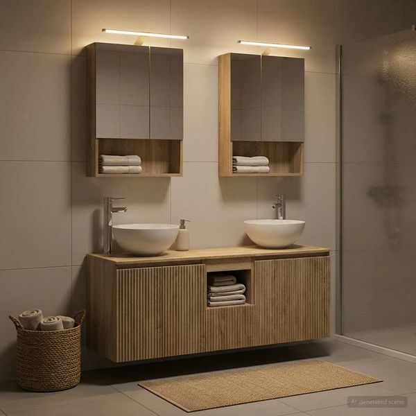 vidaXL Set kabinetov do kúpeľne 5 pcs Dub sonoma 50 x 14,5 x 70 cm