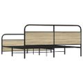 vidaXL Kovový posteľný rám bez matraca dub sonoma 183x213 cm