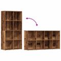vidaXL knižnica Old Wood 66x30x130 cm Engineered Wood
