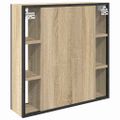 vidaXL Zrkadlová skrinka Sonoma dub 60 x 16 x 60 cm Kompozitné drevo