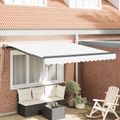 vidaXL Sklopná markíza Biela 300 x 250 cm Polyester a hliník