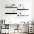 vidaXL Plávajúce nástenné police 4 ks, čierne 90x23,5x3,8 cm, MDF
