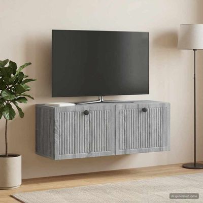 vidaXL Nástenná TV skrinka Nástenný Sivá sonoma 78,5 x 31 x 30 cm