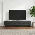 vidaXL TV skrinka 147 x 34,5 x 30 cm Čierna Kompozitné drevo
