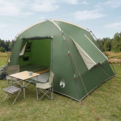 vidaXL Stan chata so strechou Zelená 300 x 210 x 156 cm Polyester